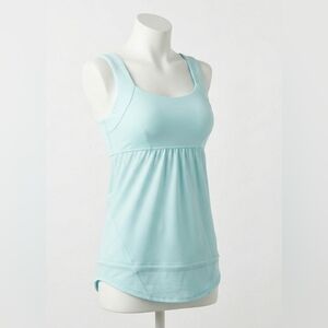 LULULEMON 'Run: Chase Me' Aqua Blue Scoop Neck Flowy Active Tank Top - Size 4
